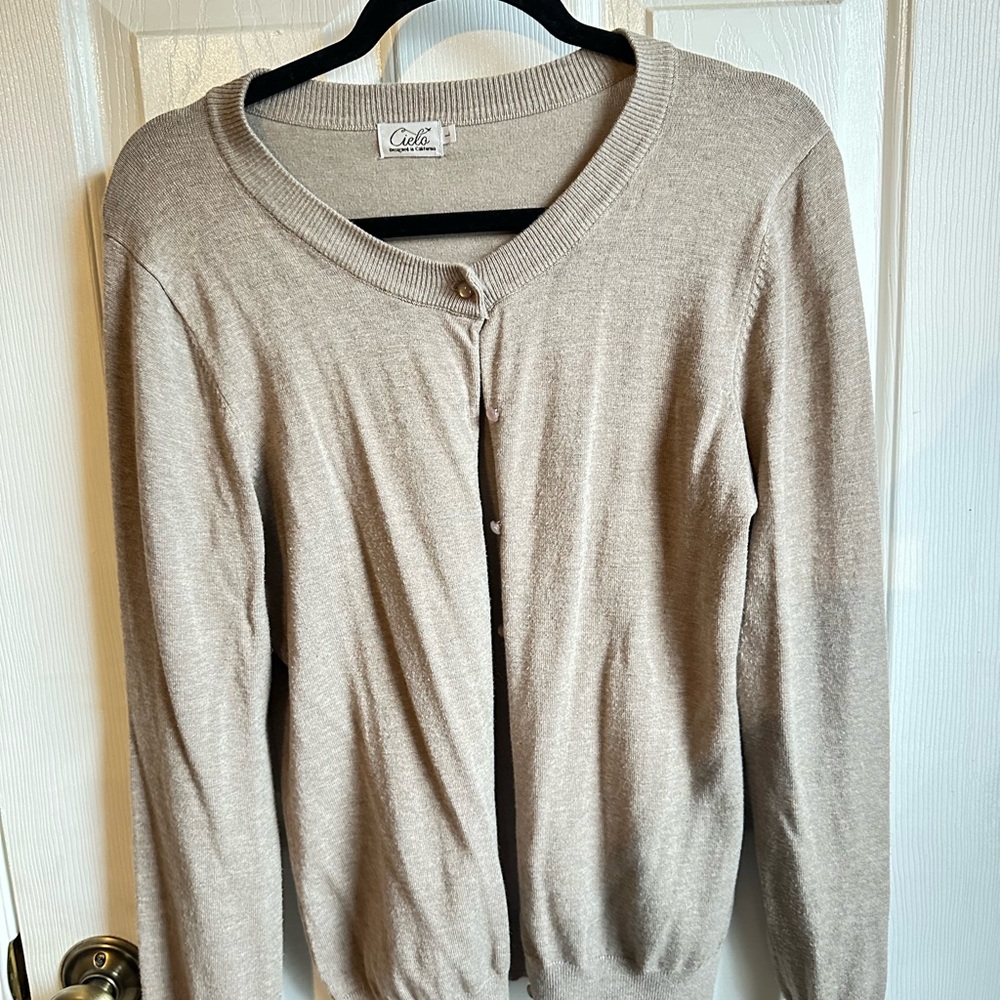 Cielo Women's Tan Cardigan Sweater